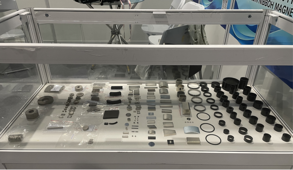 Our Company Successfully Concludes the 2nd Hangzhou International Humanoid Robot Exhibition 2026 3 customized permanent magnet components display