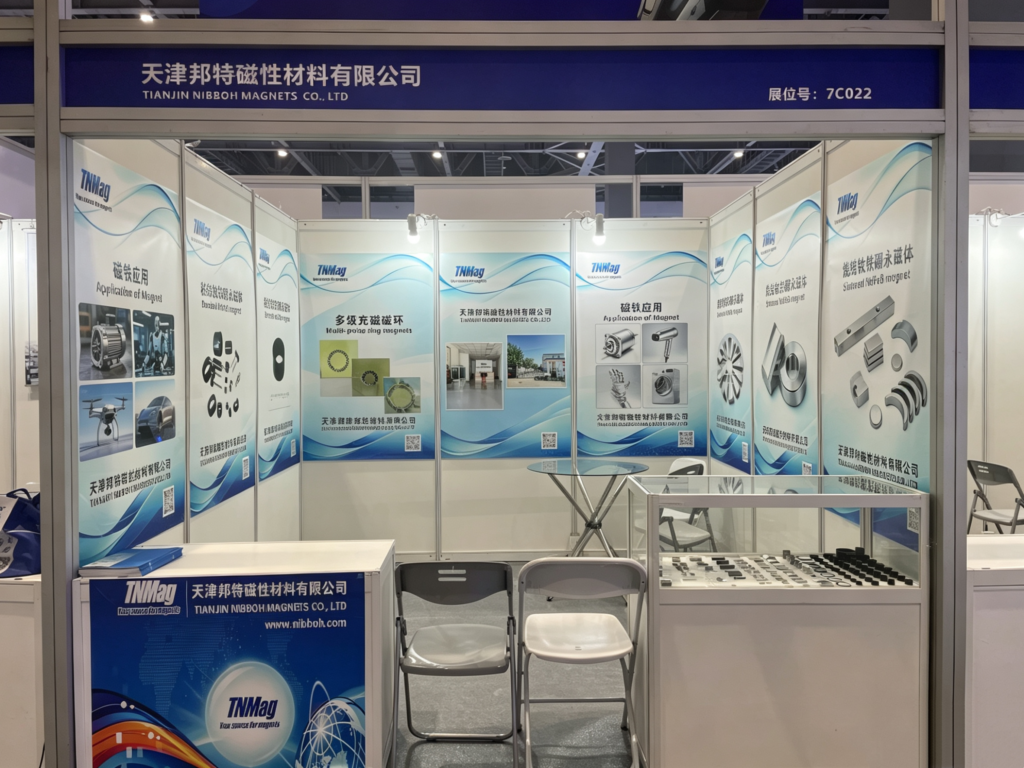 Our Company Successfully Concludes the 2nd Hangzhou International Humanoid Robot Exhibition 2026 1 High-performance permanent magnets for humanoid robots showcased by our company at Hangzhou Exhibition 2026.